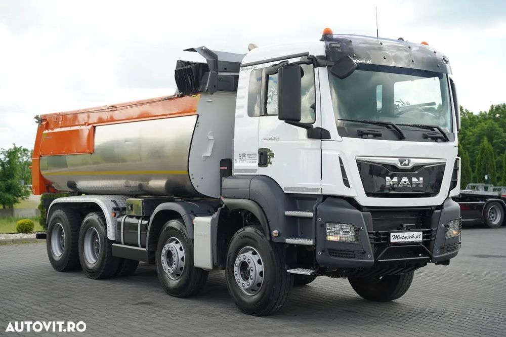 MAN TGS 35.500 / 8x4 / BASCULĂ SPATE MEILLER / IZOLATĂ / PENTRU ASFALT / HYDROCLASP / NAVI / 2021 - 12