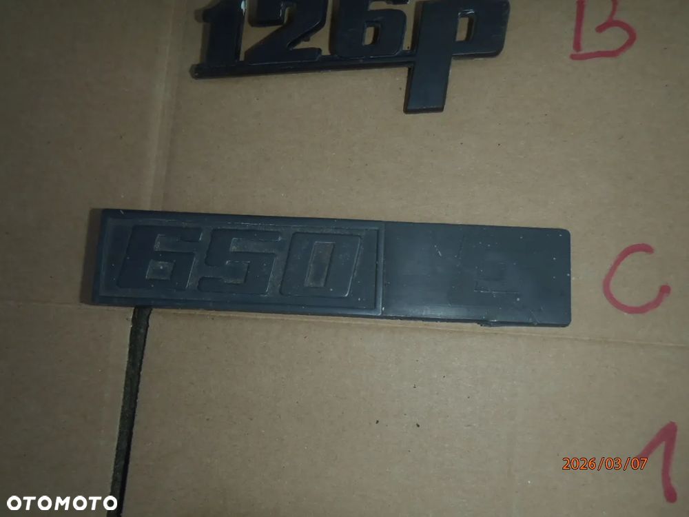 logo emblemat znaczek napis zaślepka kierownicy klakson tylna klapa 126p 126 p maluch 650 fiat fsm fiat el oryginał - 10