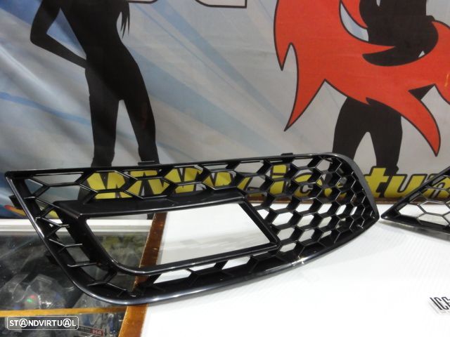 Grelhas faróis nevoeiro Audi A4 B8 11-15 RS LOOK preto brilhante - 2