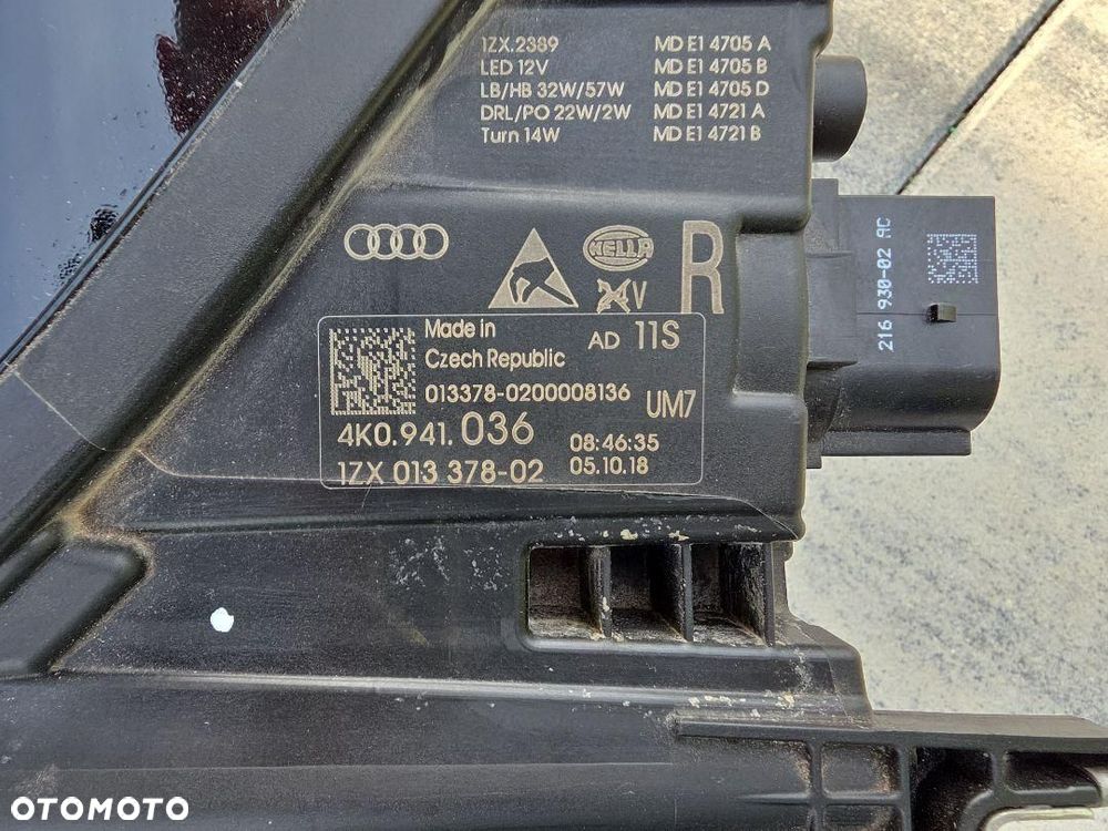 AUDI A6 S6 C8 4K0 Lampa prawa przód Full Led Matrix HD 4K0941036 2018 - 11