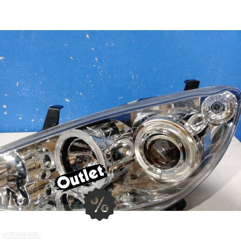 R145753C2 FARÓIS PEUGEOT 307 01-05 ANGEL EYES FUNDO CROMADO - 6