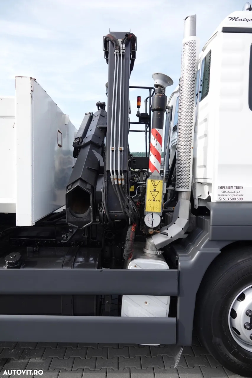 MAN TGS 26.360 / 6X2 / BASCULĂ + HDS FASSI F155A / CAPACITATE DE RIDICARE 6 160 KG / BORDMATIC / AXĂ RIDICATĂ / EURO 5 - 20
