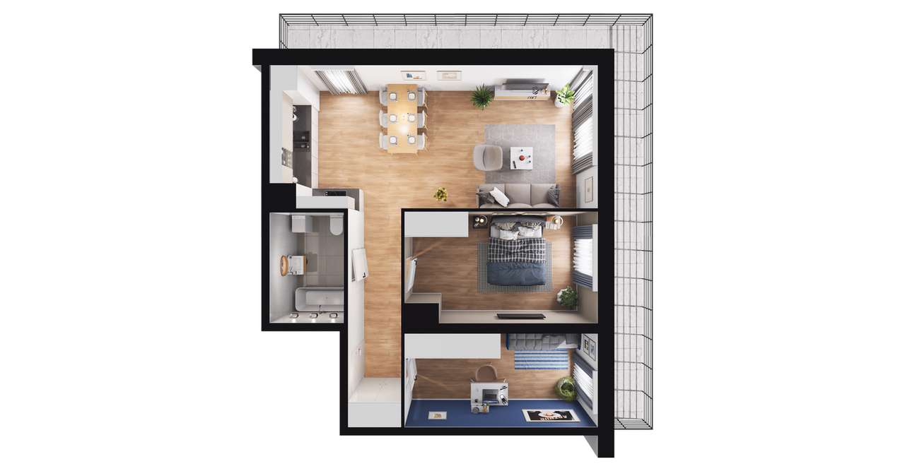 3-pokojowe mieszkanie 62m2 + balkon Bez Prowizji - Pełny obrazek: 2/14