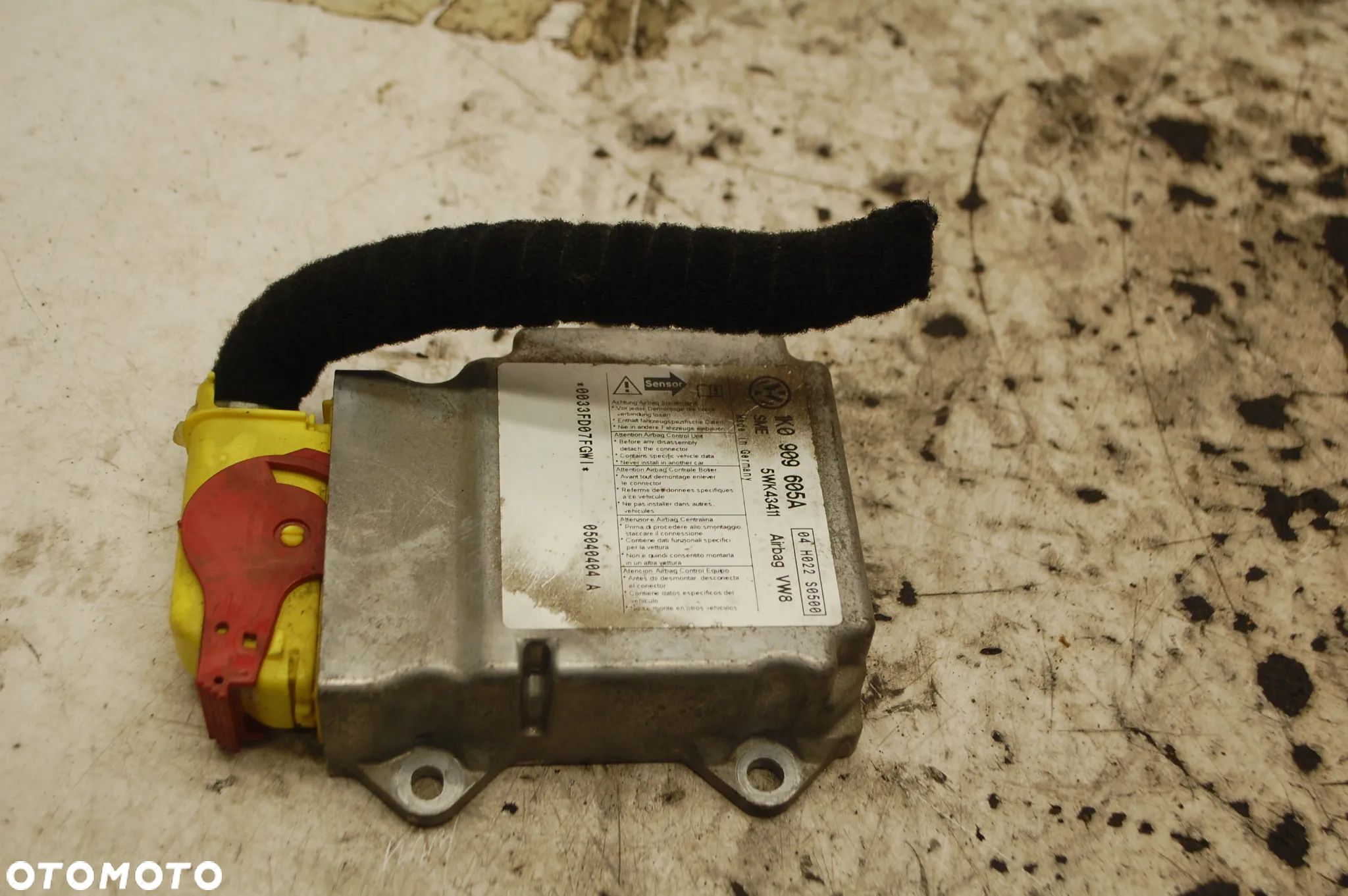 MODUŁ SENSOR AIRBAG PODUSZEK POWIETRZNYCH 1K0909605A VW GOLF V AUDI A3 8P SEAT SKODA - 1
