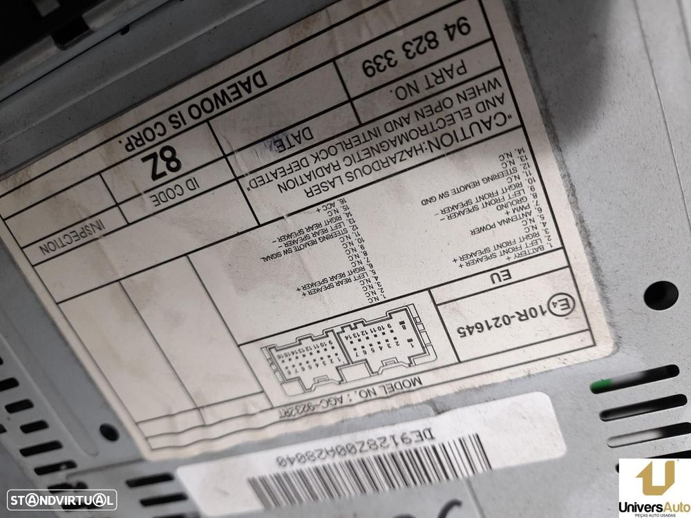 SISTEMA AUDIO / RADIO CD CHEVROLET AVEO / KALOS SEDAN 2010 -94823339 - 2
