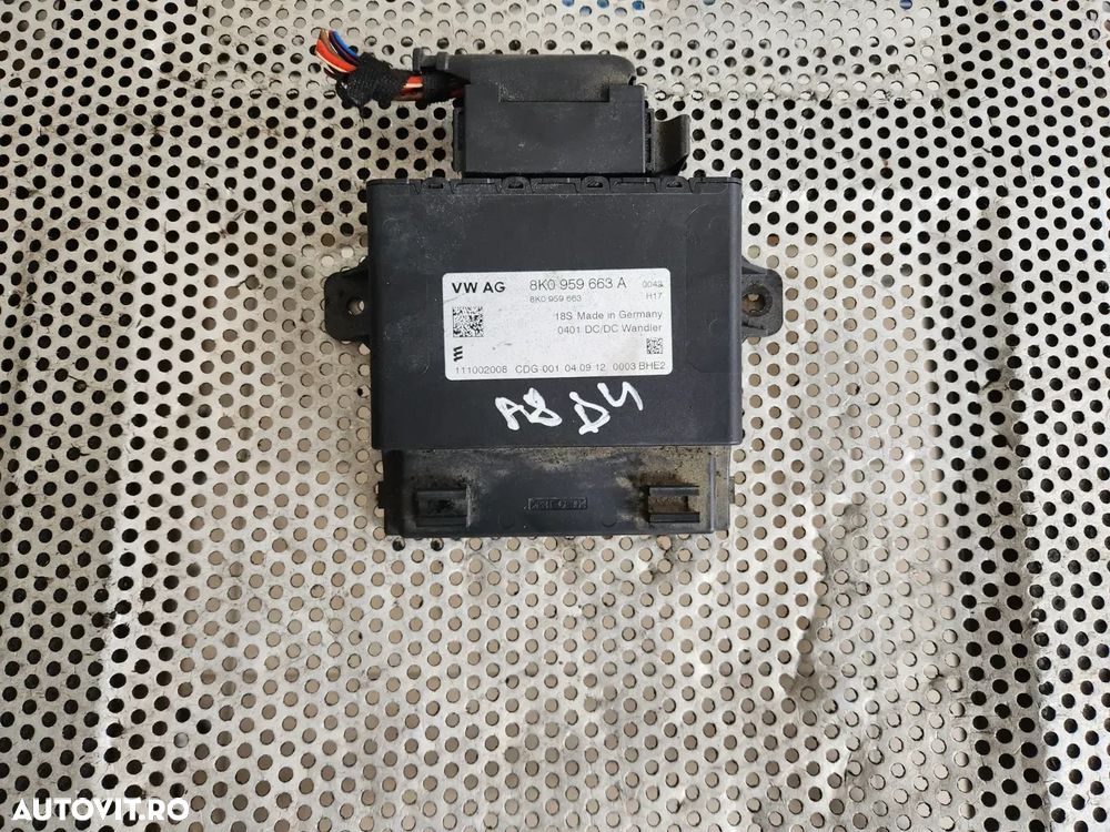 Modul Baterie Stabilizator Tensiune Audi A8 4H D4 An 2010-2011-2012-2013-2014-2015-2016-2017 Cod 8K0959663A Dezmembrez Audi A8 3.0 Tdi Motor CLA Cutie NNY An 2010-2011-2012-2013-2014-2015-2016-2017 - Dezmembrari Arad - 2