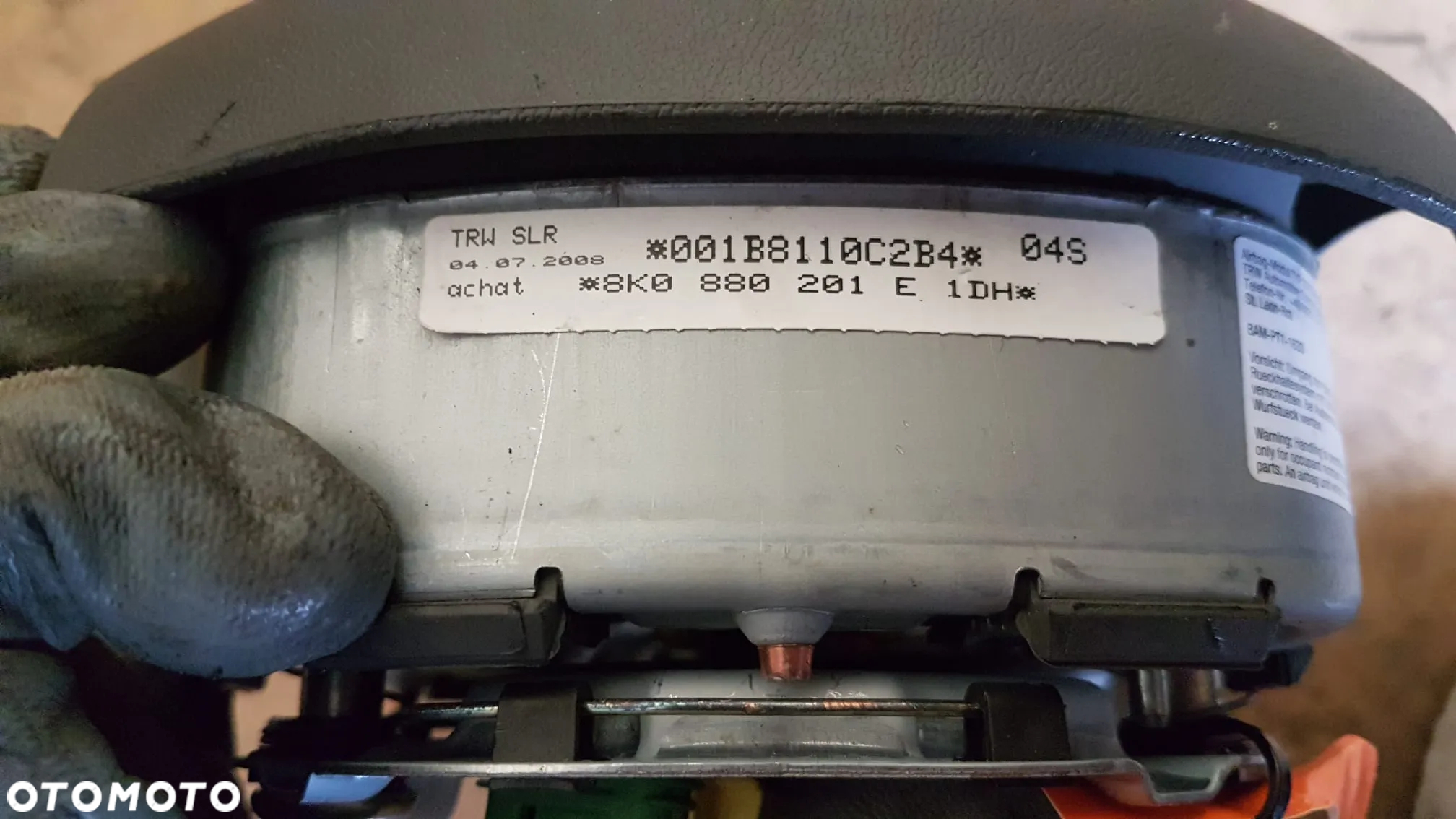 AUDI A5 8T A4 B8 PODUSZKA SZARA AIRBAG KIEROWCY 3 RAMIENNA 8K0880201E - 2