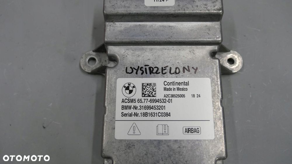 bmw g01 g02 g11 g30 g31 moduł sterownik poduszki airbag 6994532 - 2