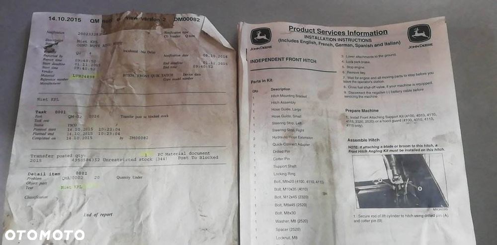 przedni zaczep hydro John Deere 4010 4100 LVB24898 - 9