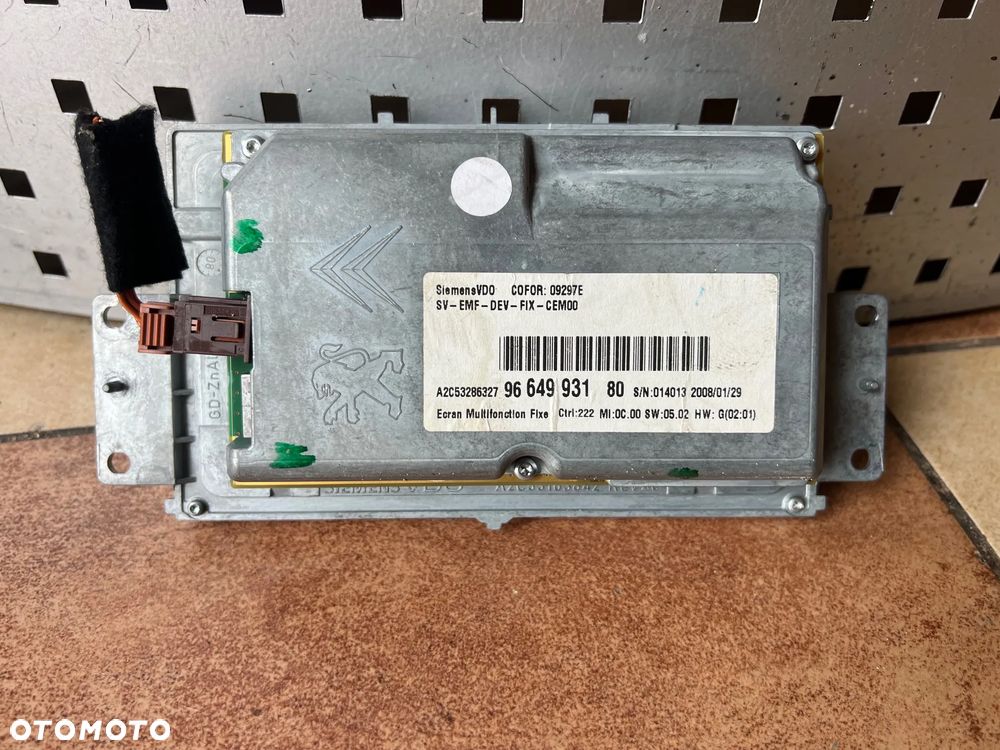 EKRAN MONITOR WYŚWIETLACZ CITROEN C5 III X7 9664993180 - 2