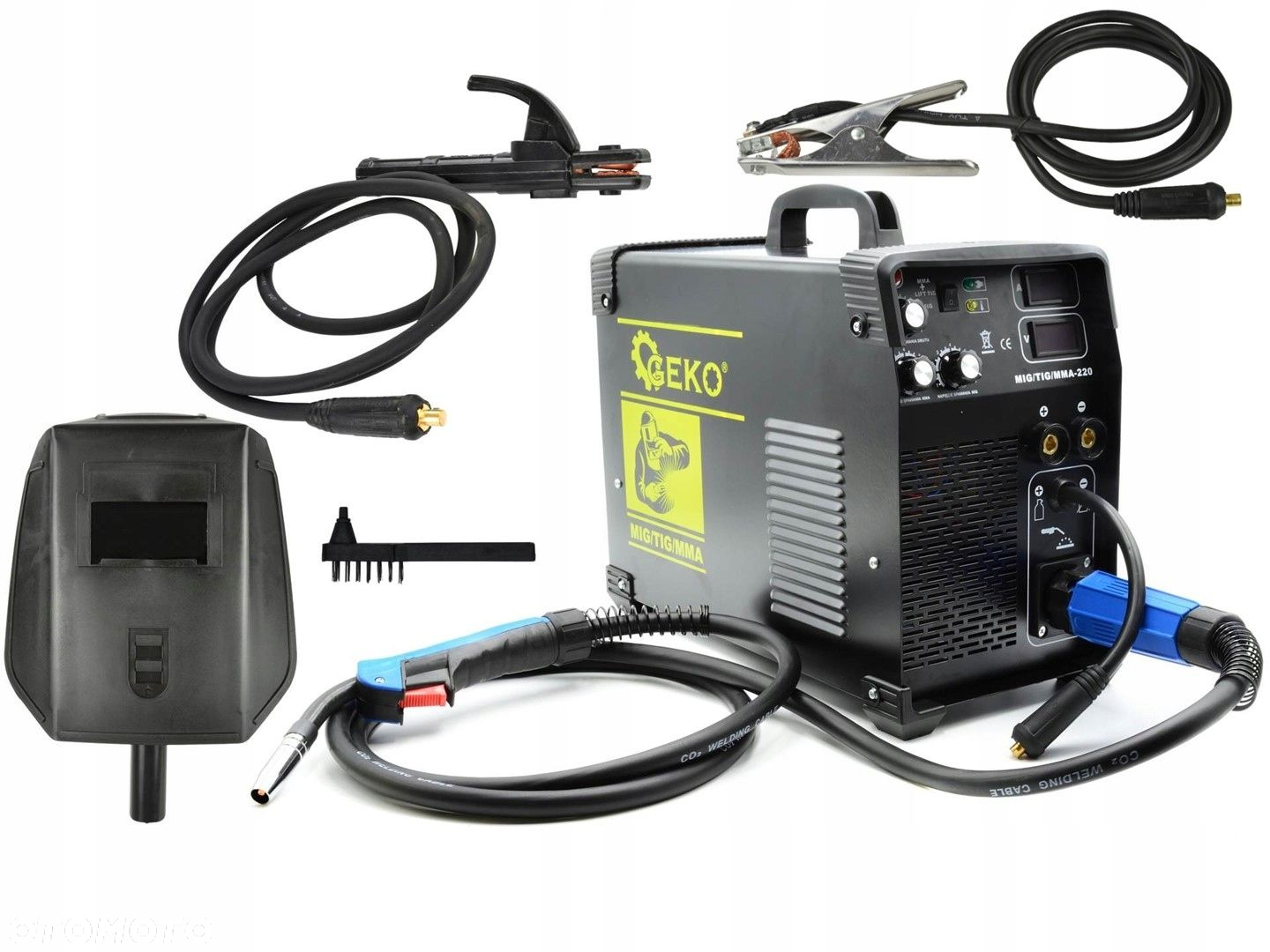 GEKO SPAWARKA 3w1 20-220A LCD MIG/TIG/MMA-220 OSPRZĘT  MASKA G80096 - 2