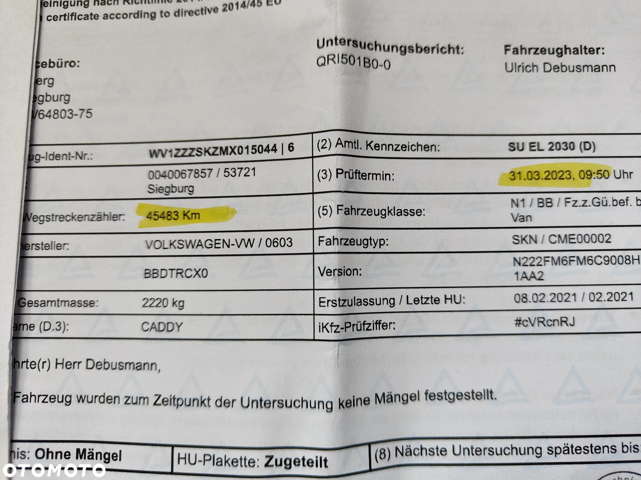 Volkswagen Caddy Lift  2.0Tdi 2021r Klima  Euro 6 - 37