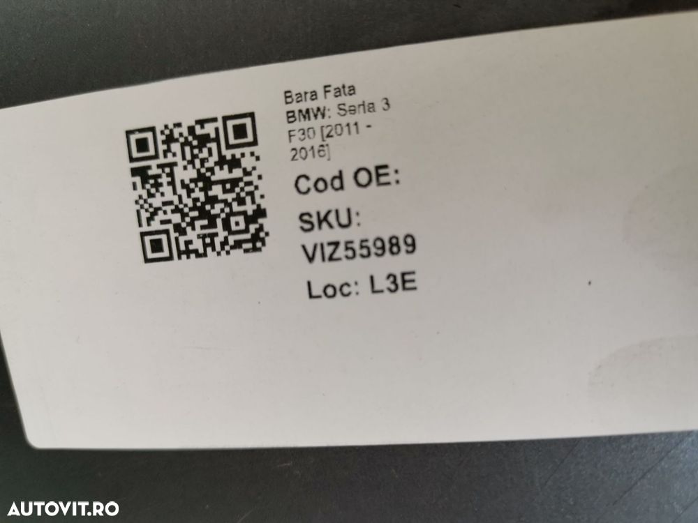 Bara Fata BMW Seria 3 F30 2011 2012 2013 2014 2015 2016 Originala - 8