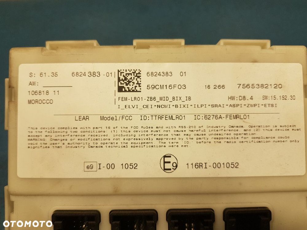 BMW 4 F36 2.0D B7 MODUŁ/STEROWNIK FEM 6824383 - 5