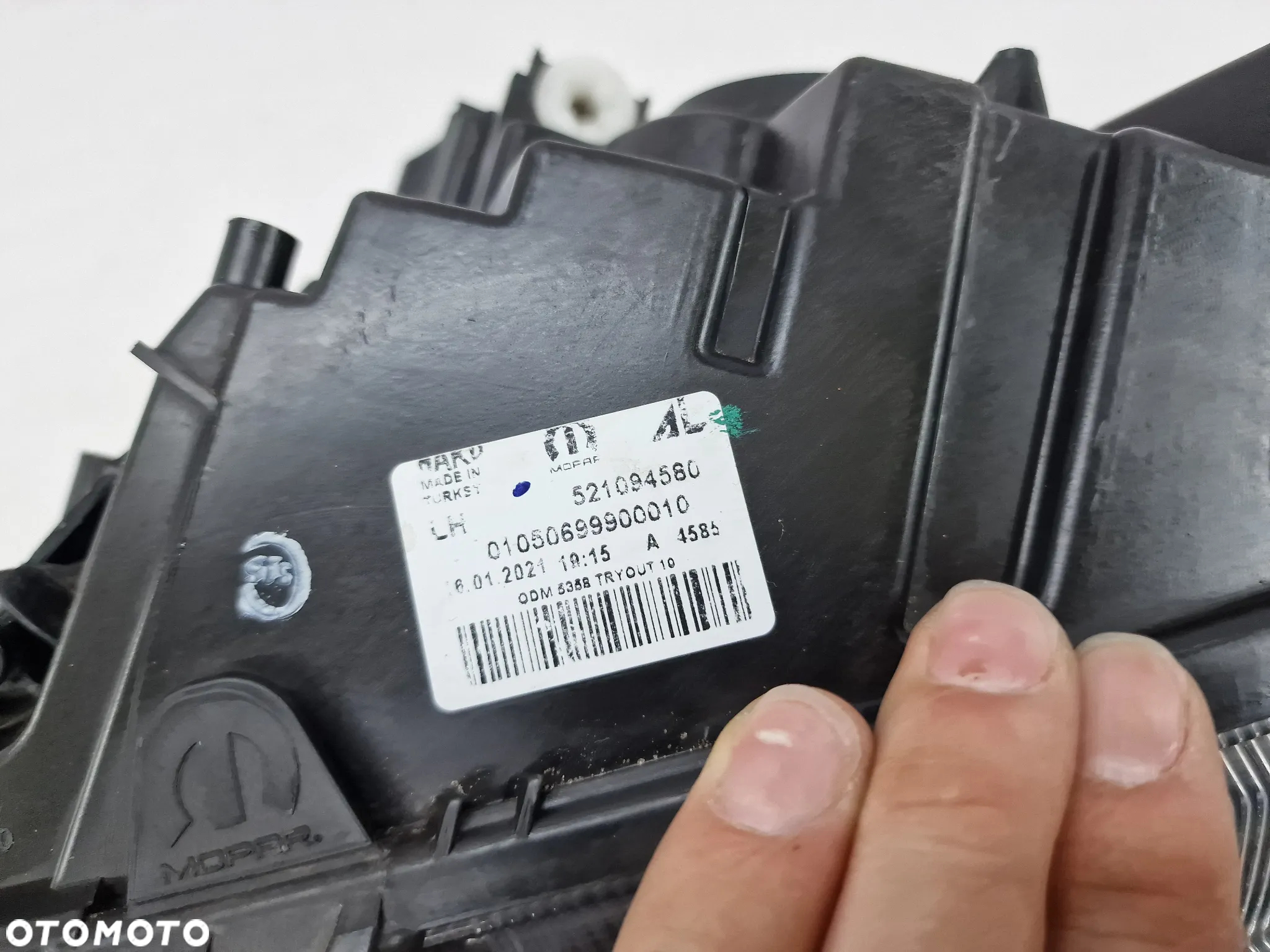 FIAT DOBLO 2 II LIFT 15- LEWA LAMPA PRZEDNIA PRZÓD , NR 521094580 , NR AUKCJI LA78 - 9