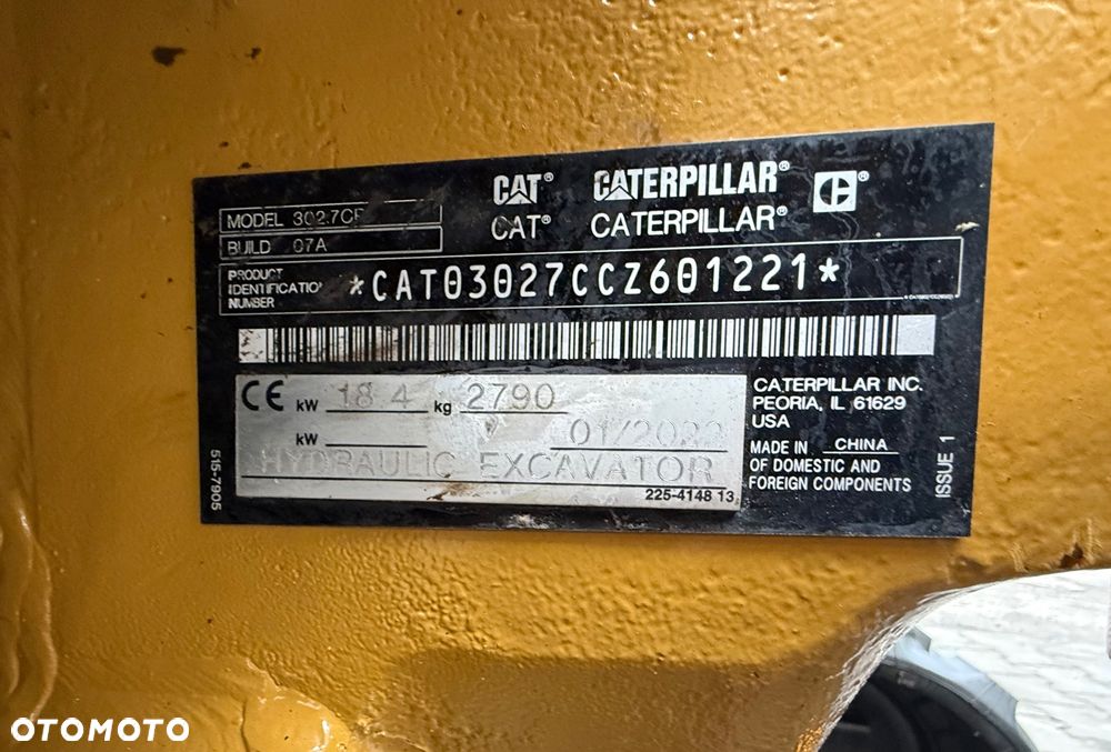 Caterpillar Caterpillar MINIKOPARKA CAT CATERPILLAR 302.7 CR 302 302.7CR 301, 303, 2022 R. - 8