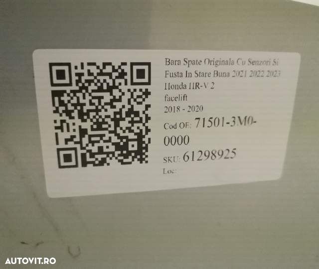 Bara Spate Originala Cu Senzori Si Fusta In Stare Buna 2021 2022 2023 - 8