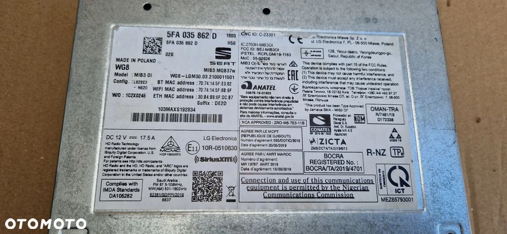 CZYTNIK MIB3 RADIO NAWIGACJA MODUŁ SEAT ATECA IBIZA V 575035816A - 6
