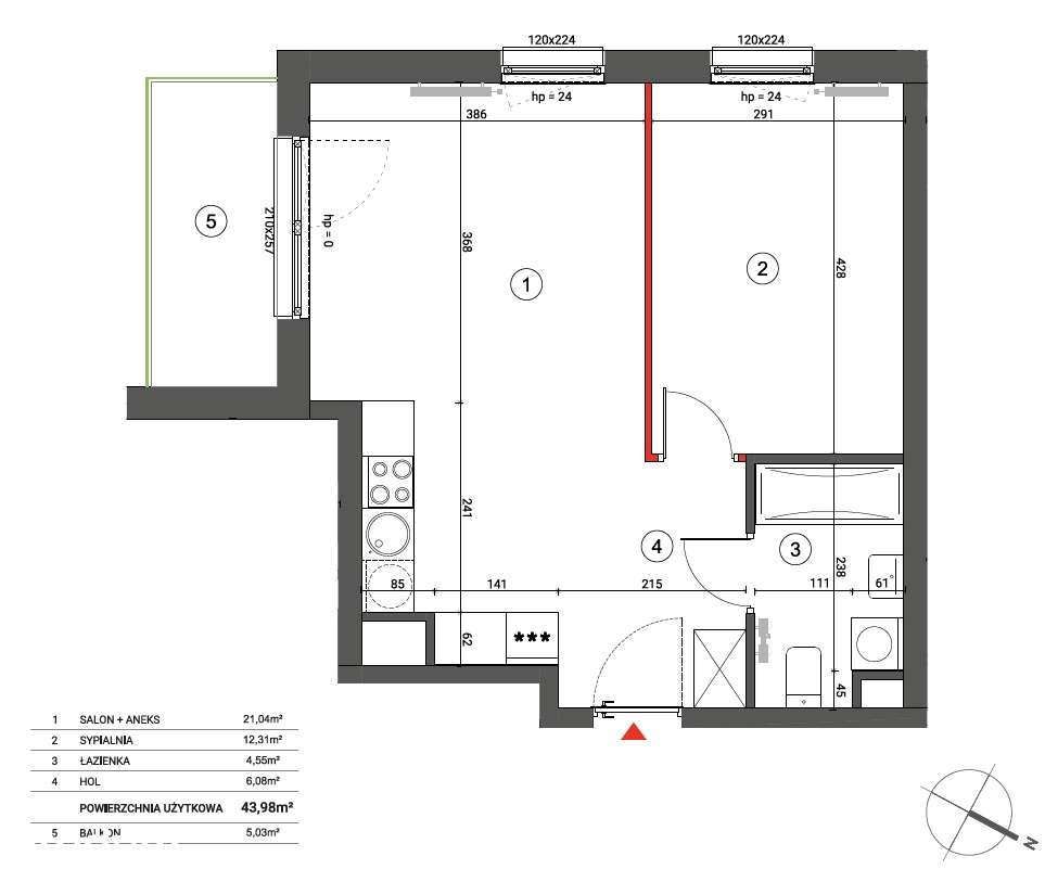 Nowe 2-pokojowe mieszkanie 44m2 przy Giserskiej | URSUS