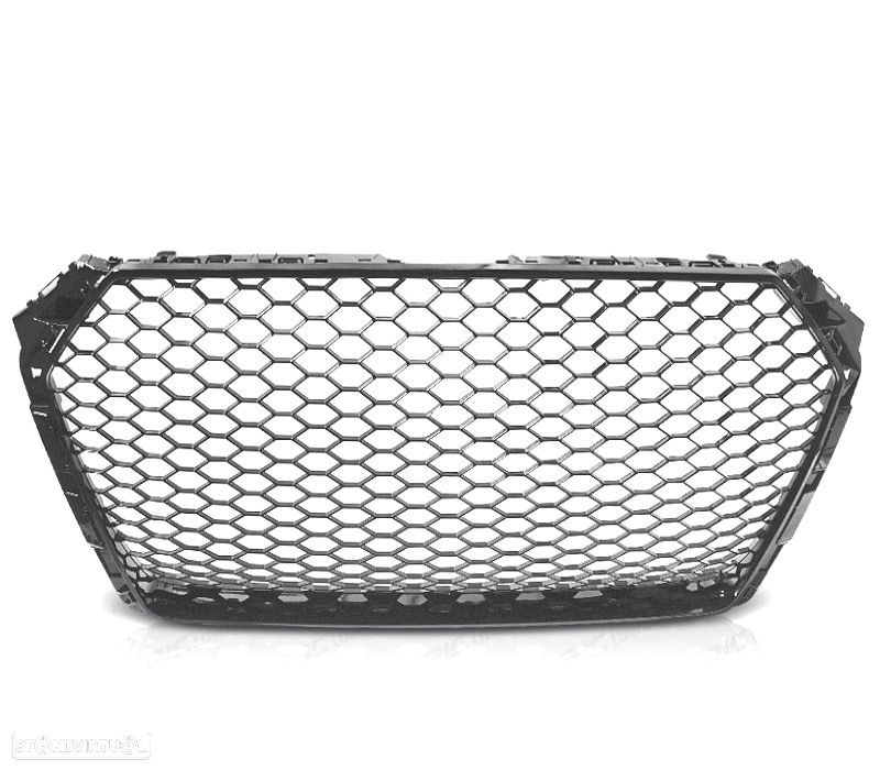 GRELHA FRONTAL AUDI A4 B9 15-19 LOOK RS PRETO BRILHANTE - 3