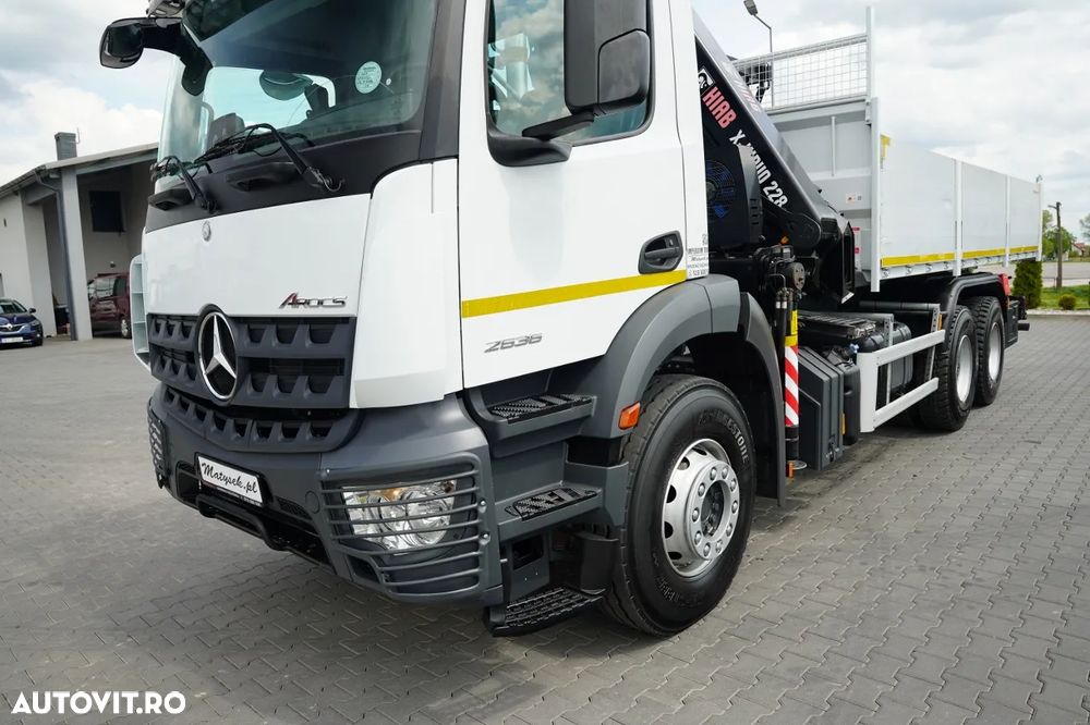 Mercedes-Benz AROCS 2636 / 6X4 / BASCULATOR / + HIAB X-HIDUO 228 E-3 HDS / TELECOMANDĂ / FURCĂ PENTRU PALEȚI / EURO 6 - 14