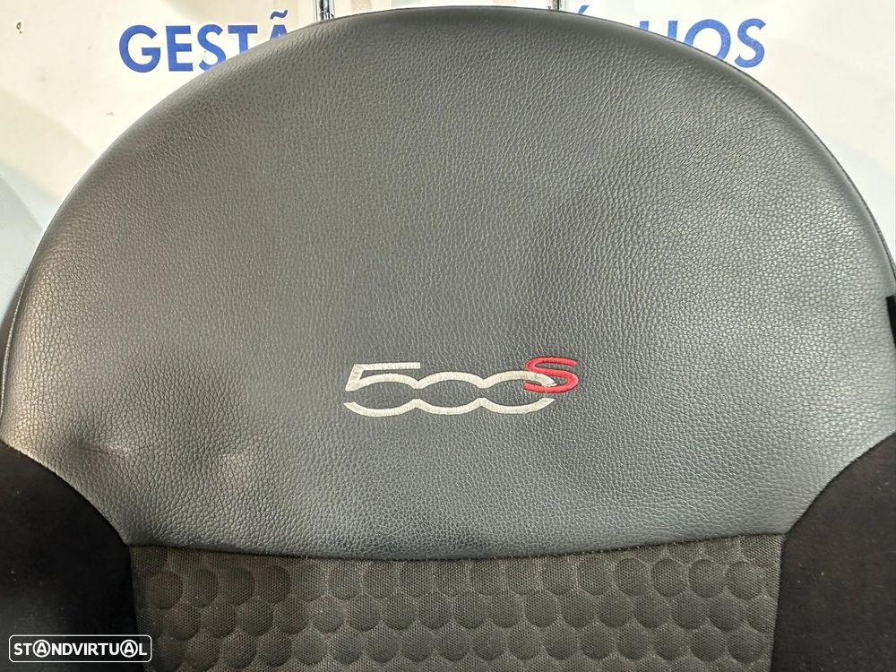 .Conjunto Bancos Pele Tecido Fiat 500 500S Sport 312 2007 - Presente - 12