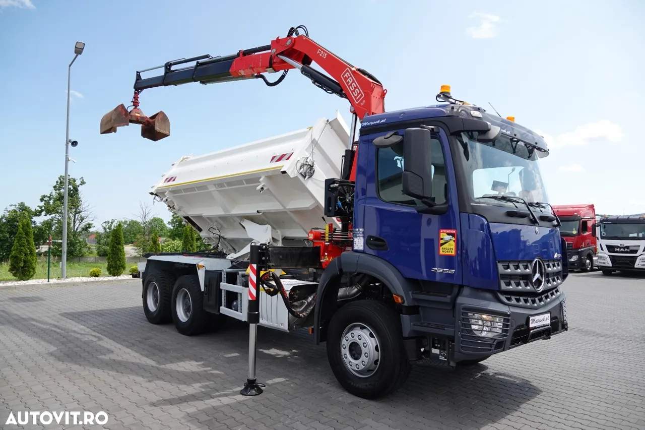 Mercedes-Benz AROCS 2636 / 6x4 / TIPPER / HYDROBORTA / + HDS FASSI F215 / RADIO CONTROL / ROTATOR / GRAB / EURO 6 - 9
