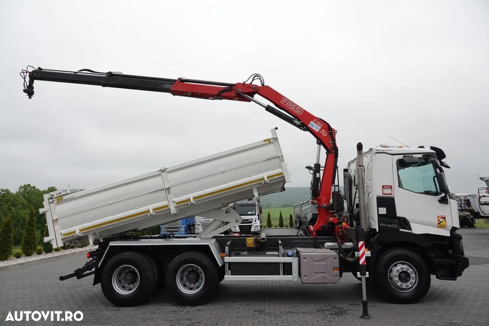 Renault C 380 / 6x4 / TIPPER 3 LATE + HDS FASSI F135 / HYDROBRA / EURO 6 / RADIO CONTROL / ROTATOR / BORDMATIC - 3