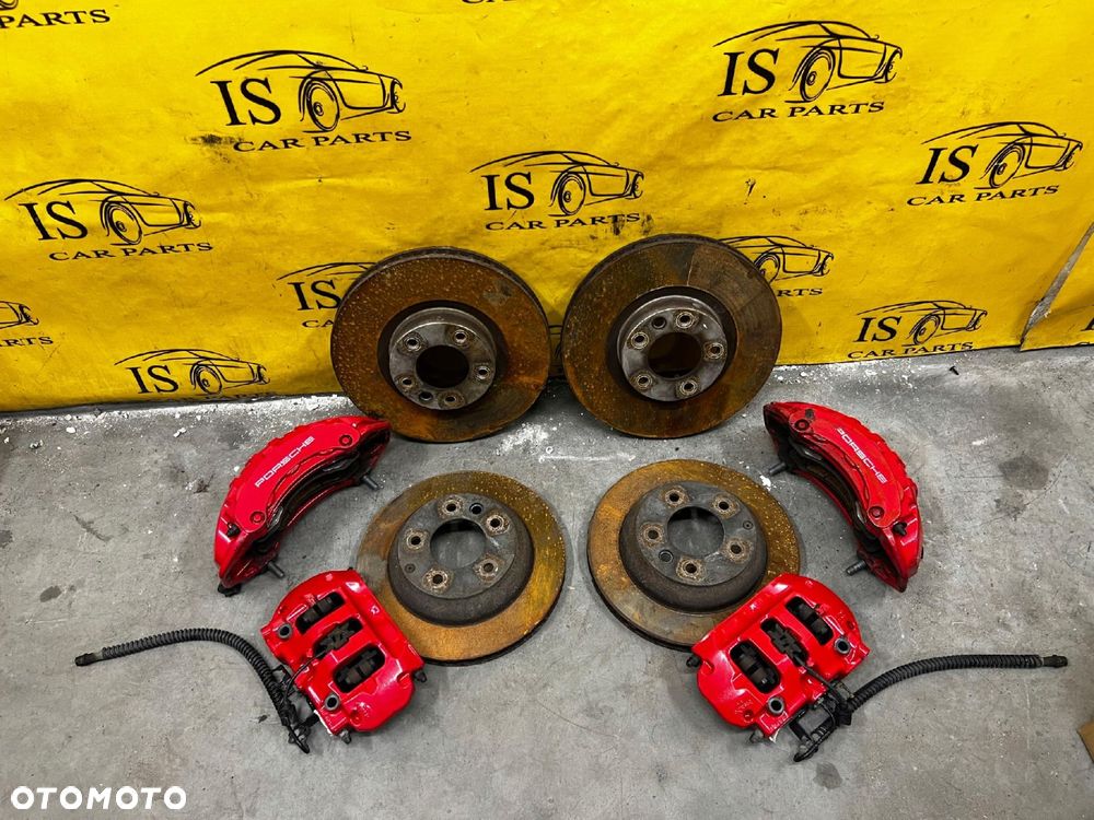 KOMPLET TARCZE HAMULCE ZACISKI PORSCHE CAYENNE II 7P5 GTS 4.8 V8 B BREMBO - 1