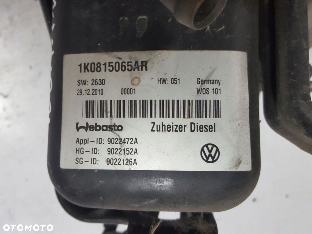 VW TOURAN 2 II 10-15r WEBASTO OGRZEWANIE POSTOJOWE 1K0815065AR - 2