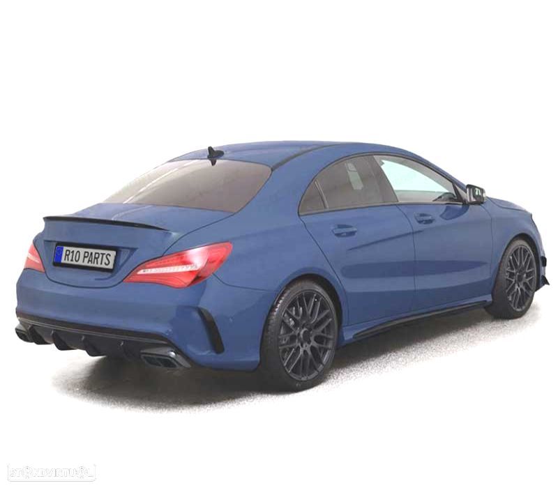 DIFUSOR MERCEDES CLA C117 16-19 LOOK AMG PRETO BRILHANTE + PONTEIRAS ESCAPE - 2