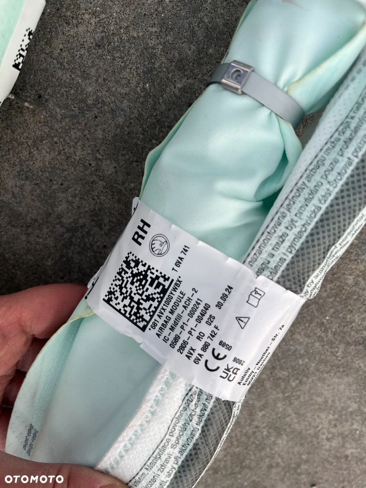 KURTYNA AIRBAG BOCZNA PRAWA/LEWA ORYGINAŁ 6VA880742F,6VA880741F SKODA FABIA IV 6VA 2024R - 4
