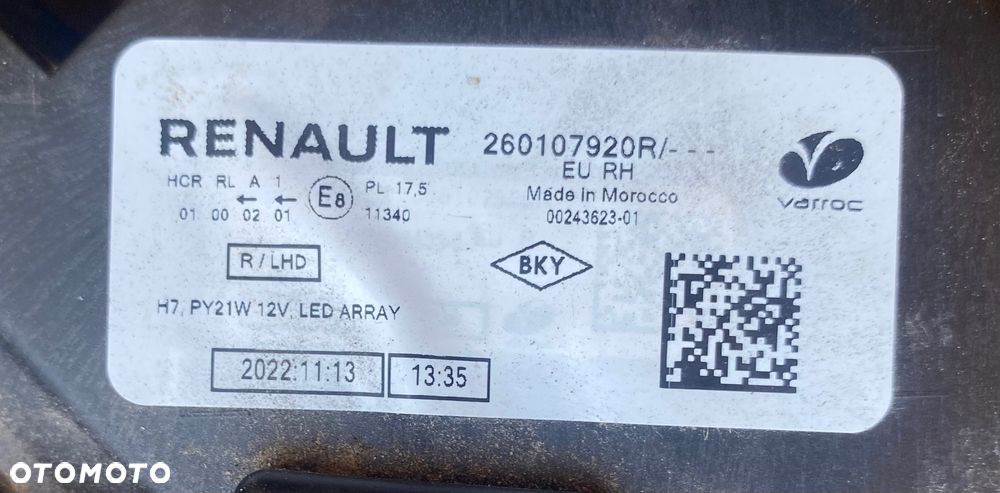 DACIA Sandero III 3 STEPWAY Lift Logan III Jogger LAMPA PRZEDNIA PRAWA REFLEKTOR PRAWY PRZÓD LEDOWA led full led  260107920R biała biały środek   Wwa - 14