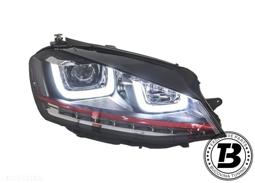Faruri 3D LED compatibile cu VW Golf 7 VII GTI Design - 8