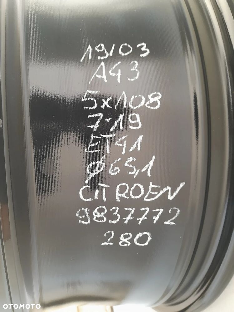 Felga aluminiowa Citroen OE 9837772280 7.0" x 19" 5x108 ET41 - 4