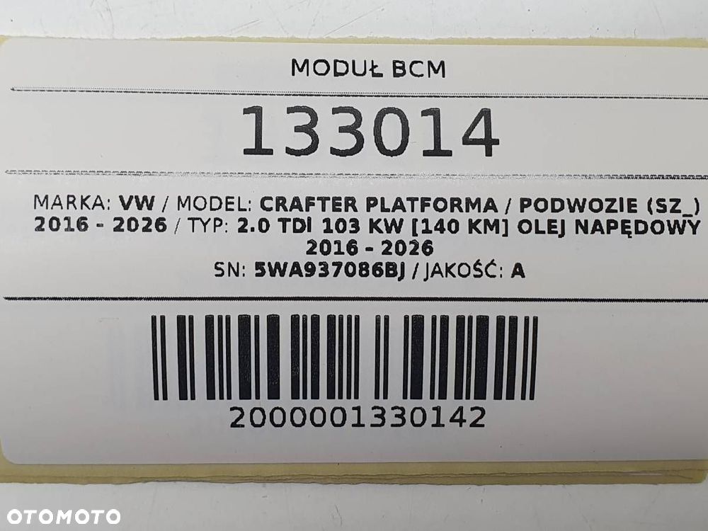 STEROWNIK MODUŁ BCM VW CRAFTER II 5WA937086BJ ORYGINAŁ EUROPA - 4