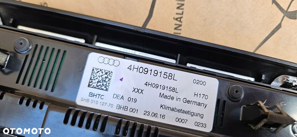 AUDI S8 A8 D4 LIFT PANEL KLIMATYZACJI TYŁ TYLNY 4H0919158L JAK NOWY - 3
