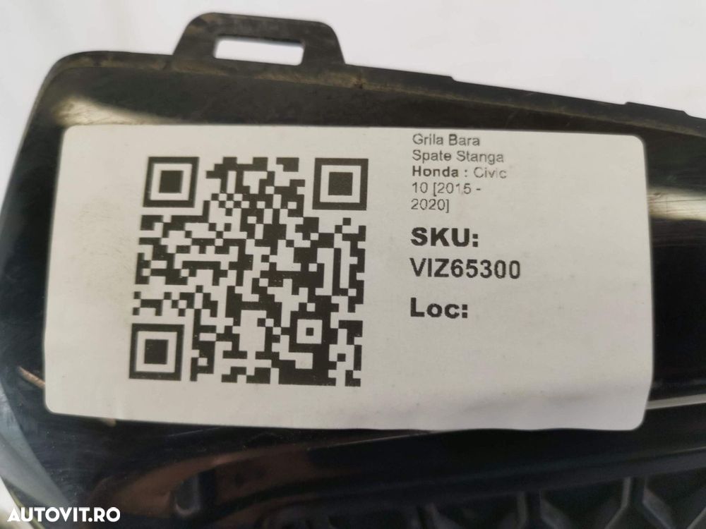 Grila Ornament Bara Spate Stanga Honda  Civic 10 2015 2016 2017 2018 2 - 8