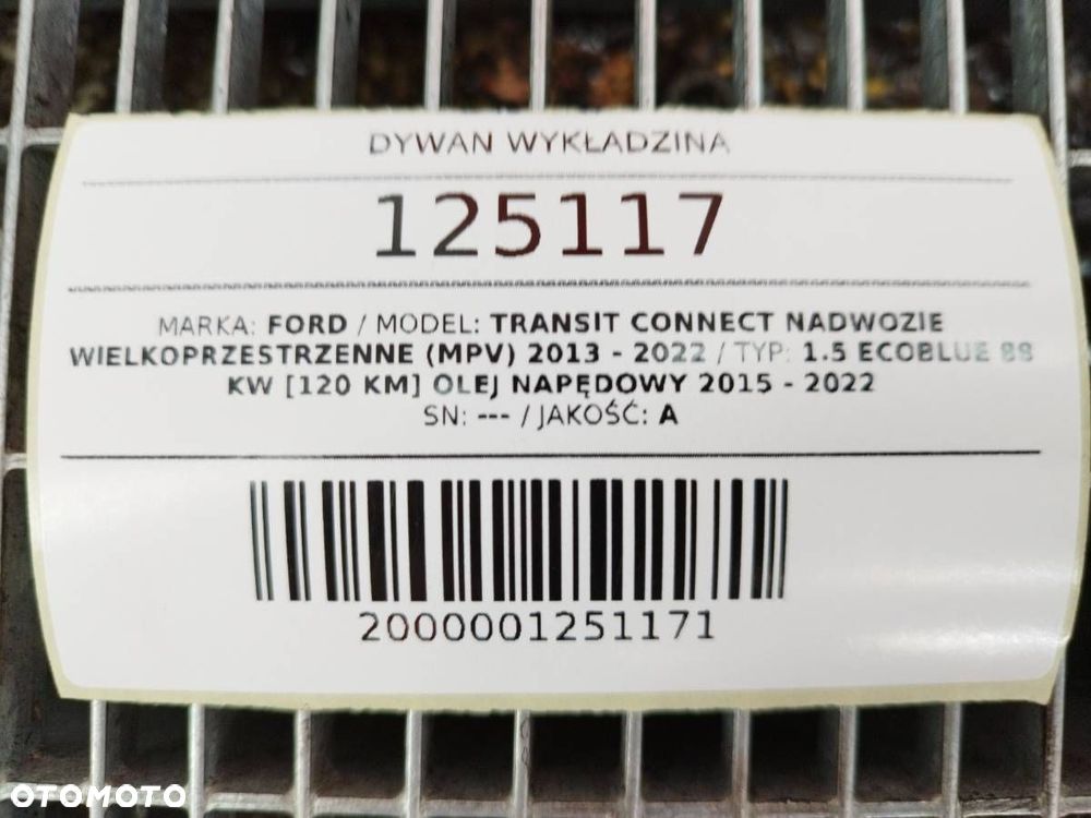 DYWAN WYKŁADZINA GUMA FORD TRANSIT CONNECT MK2 II EUROPA - 7