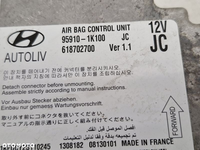 HYUNDAI IX20 MODUŁ SENSOR PODUSZEK POWIETRZNYCH AIRBAG 95910-1K100 - 2