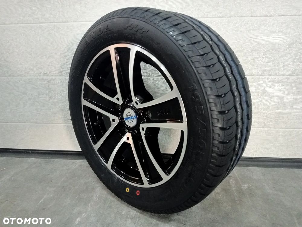 KOŁO 195/50 R13C WANDA 5x112 FELGA ALUMIOWA SREBRNO-CZARNA PRZYCZEPA OPONA - 4