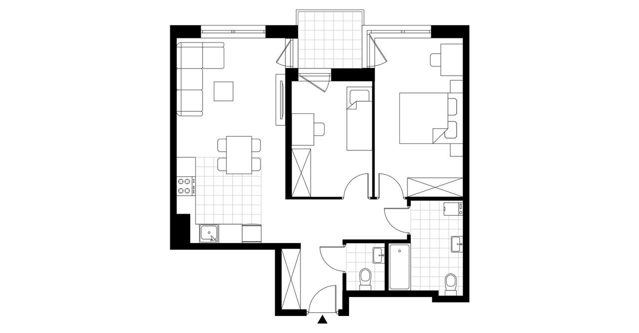 3-pokojowe mieszkanie 60m2 + balkon - Pełny obrazek: 4/11