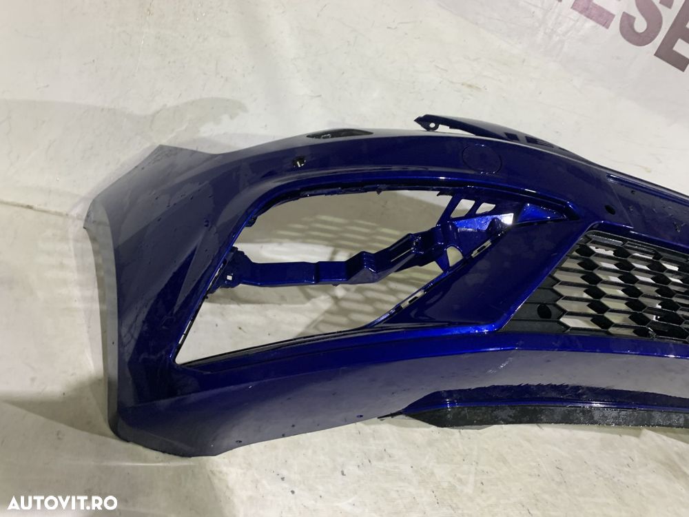 Bara fata Seat Leon 3, facelift, 2016, 2017, 2018, 2019, cod origine OE 5F0807221AB, cu gauri pentru spalatori faruri si senzori de parcare (4). Grila este defecta. - 5