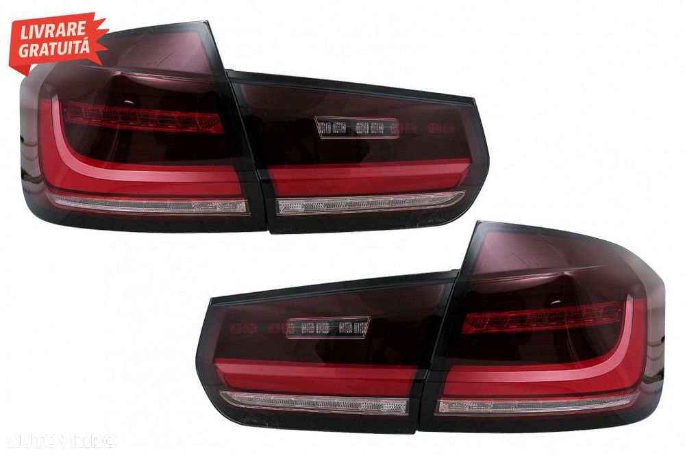 Stopuri LED BAR BMW Seria 3 F30 (2011-2019) Rosu Clar cu Semnal Dinami - 6