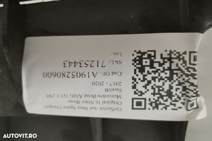 Deflector Aer Dreapta Original In Stare Buna Mercedes-Benz AMG GT C190 - 7