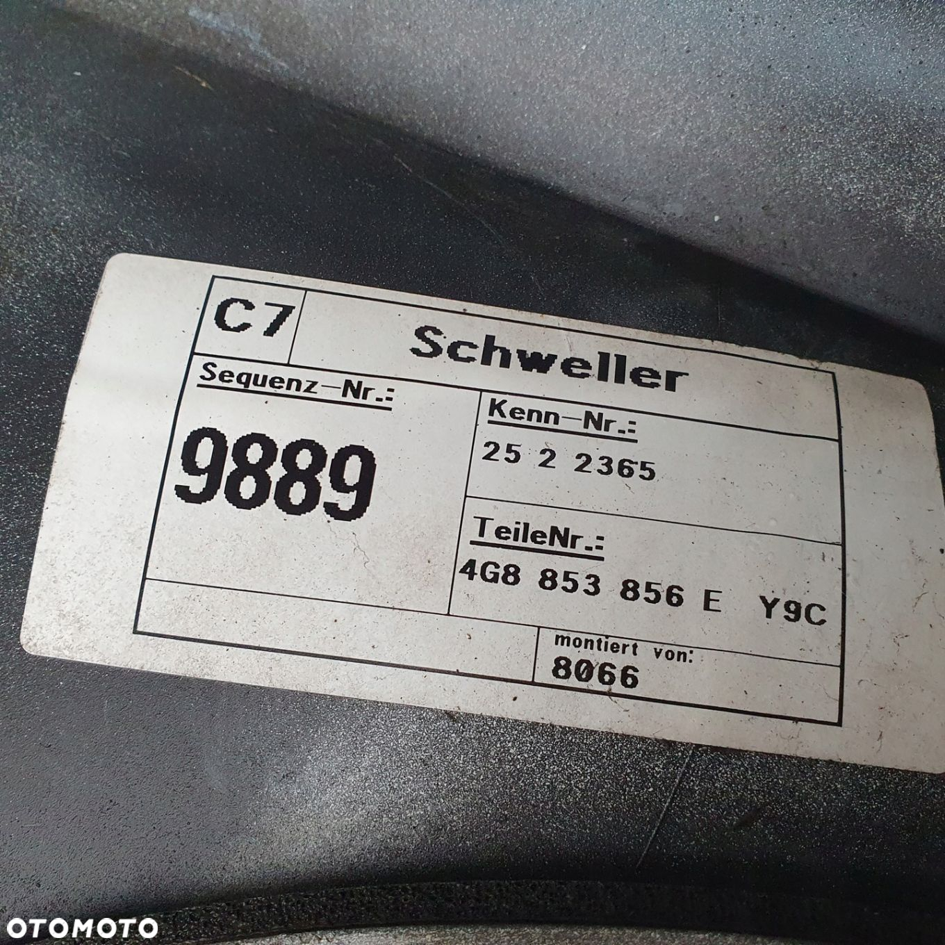 listwa progowa prawa Audi A7 C7 LY9C S-line - 15
