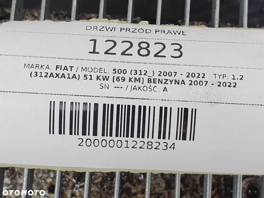 DRZWI PRZÓD PRAWE PASAŻERA FIAT 500 HB - 15