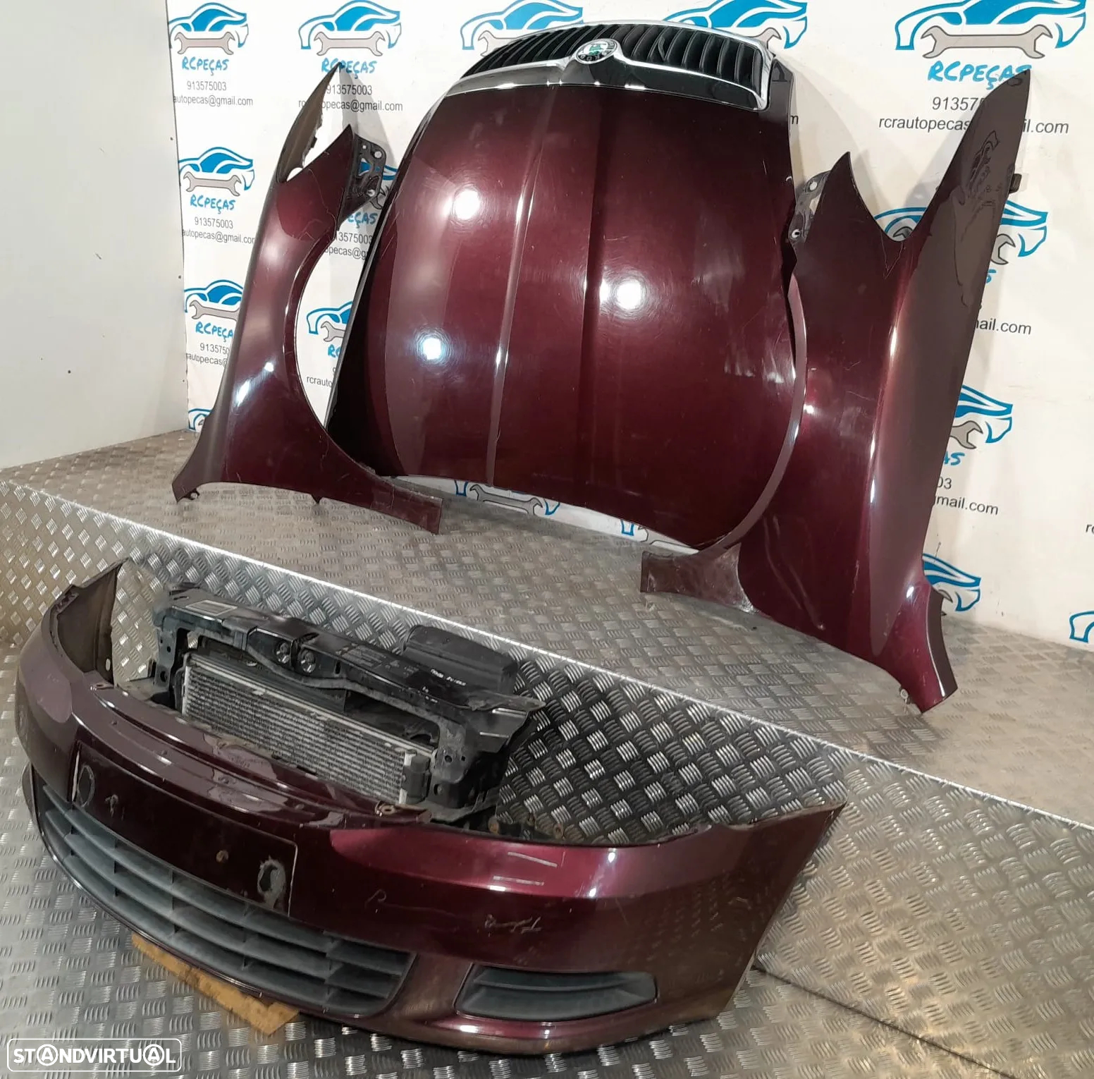 FRENTE COMPLETA SKODA OCTAVIA II 2 MK2 FACELIFT 1Z3 CAPOT PARACHOQUES GUARDA-LAMAS OTICAS RADIADOR VENTILADOR FRENTE FIBRA REFORÇO - 23