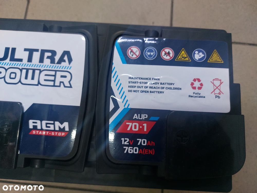 AKUMULATOR ULTRA POWER 12V 70Ah 760A AGM START STOP AUP-70-1 - 3