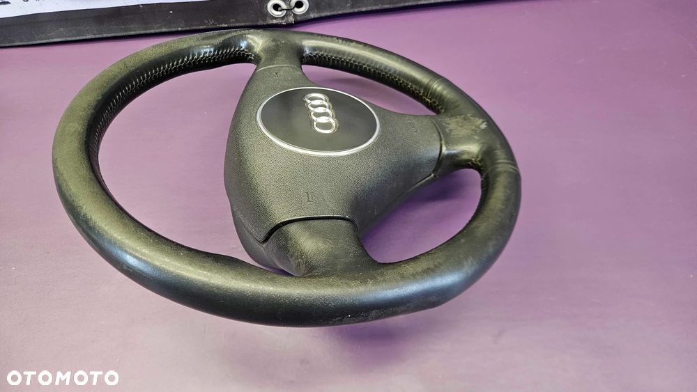 Kierownica Trzy 3 Ramienna Czarna Skóra Soul Air Bag Poduszka Kabel Wtyczka AUDI A4 B6 B7 - 11